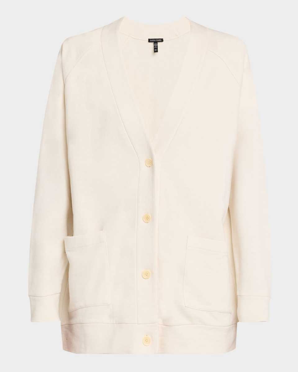 Garment-Dyed Organic Cotton Terry Cardigan